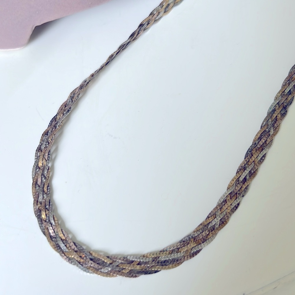 Vintage Gold and Silver Braided Necklace